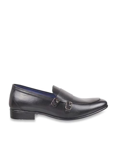 metro men's black monk shoes