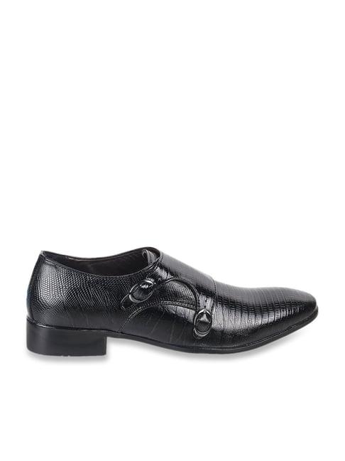 metro men's black monk shoes