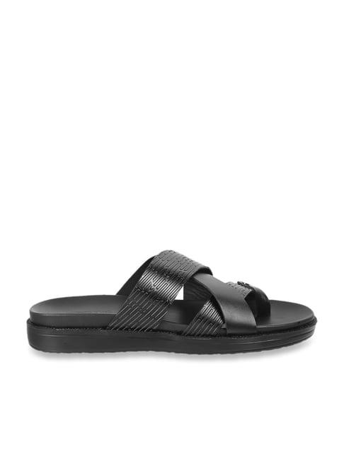 metro men's black toe ring sandals