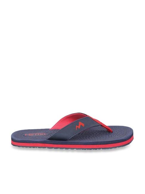 metro men's blue flip flops