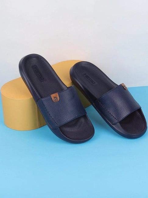 metro men's blue slides