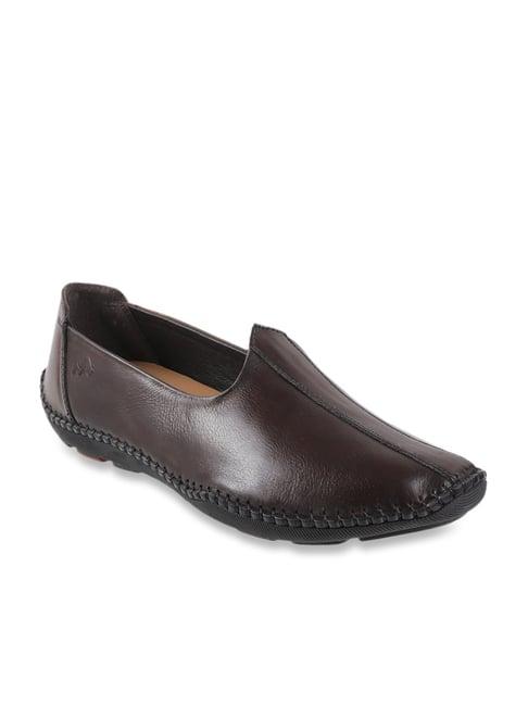 metro men's brown casual slip-ons