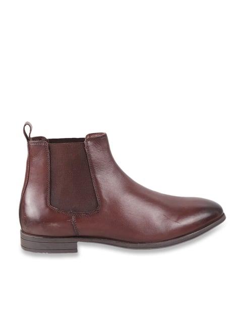 metro men's brown chelsea boots