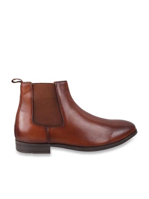 metro men's brown chelsea boots