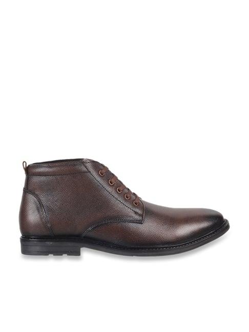 metro men's brown derby boots