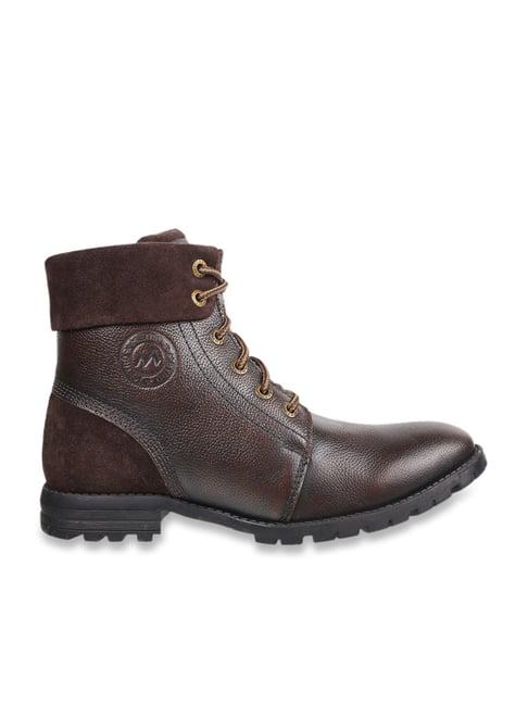 metro men's brown lace-up boots