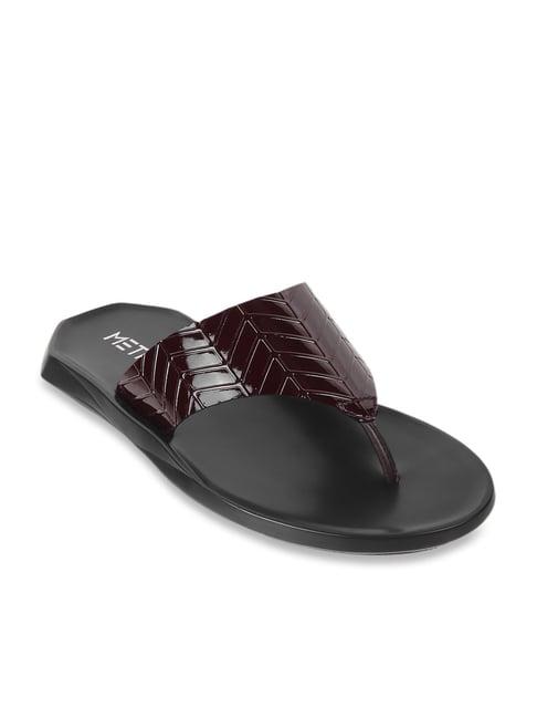 metro men's brown thong sandals