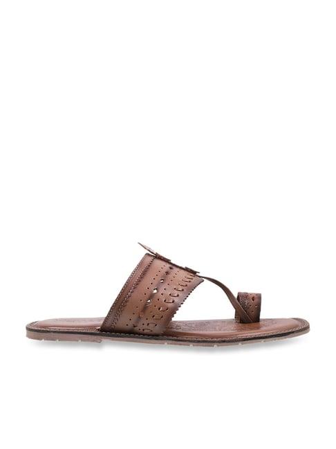 metro men's brown toe ring sandals