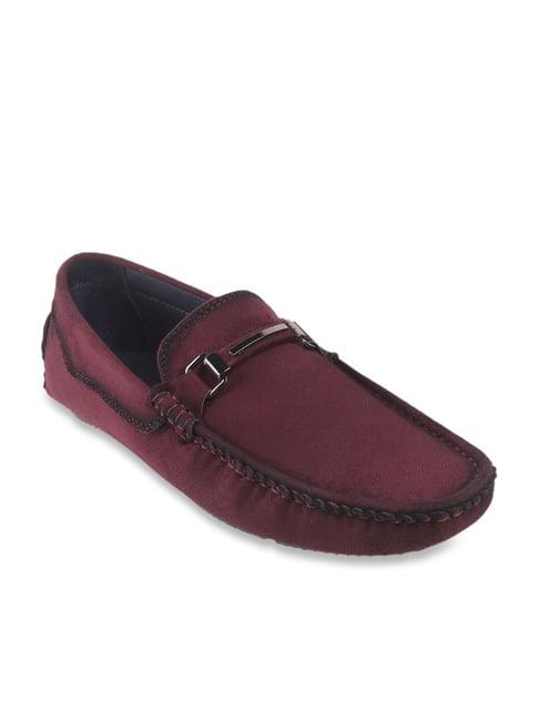 metro men's burgundy casual loafers