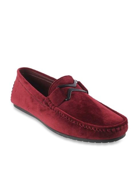 metro men's red casual loafers