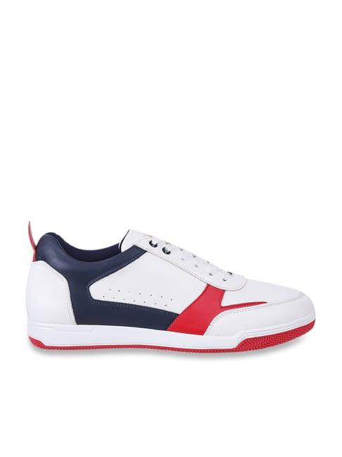 metro men's white & blue casual sneakers