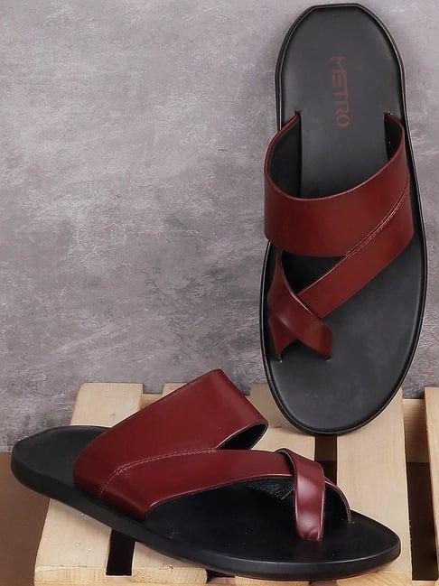 metro men's wine toe ring sandals