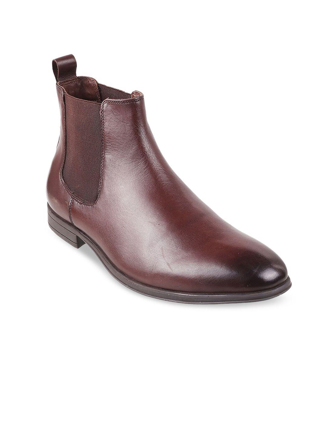 metro men brown leather chelsea boots