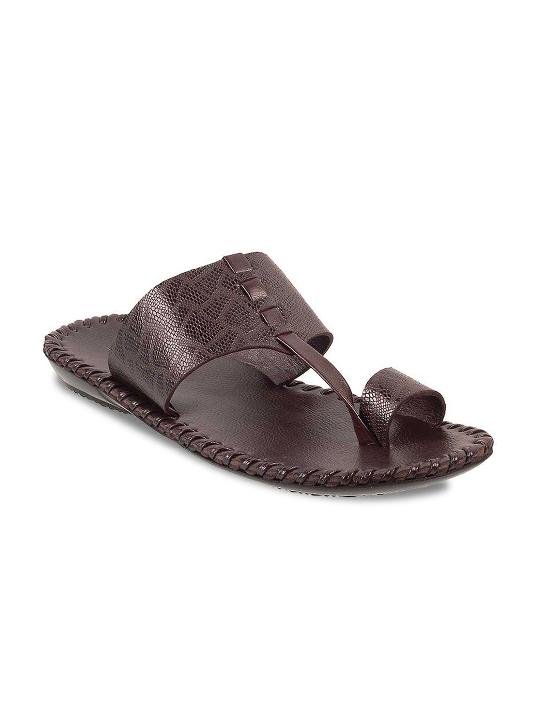 metro men brown leather comfort sandals