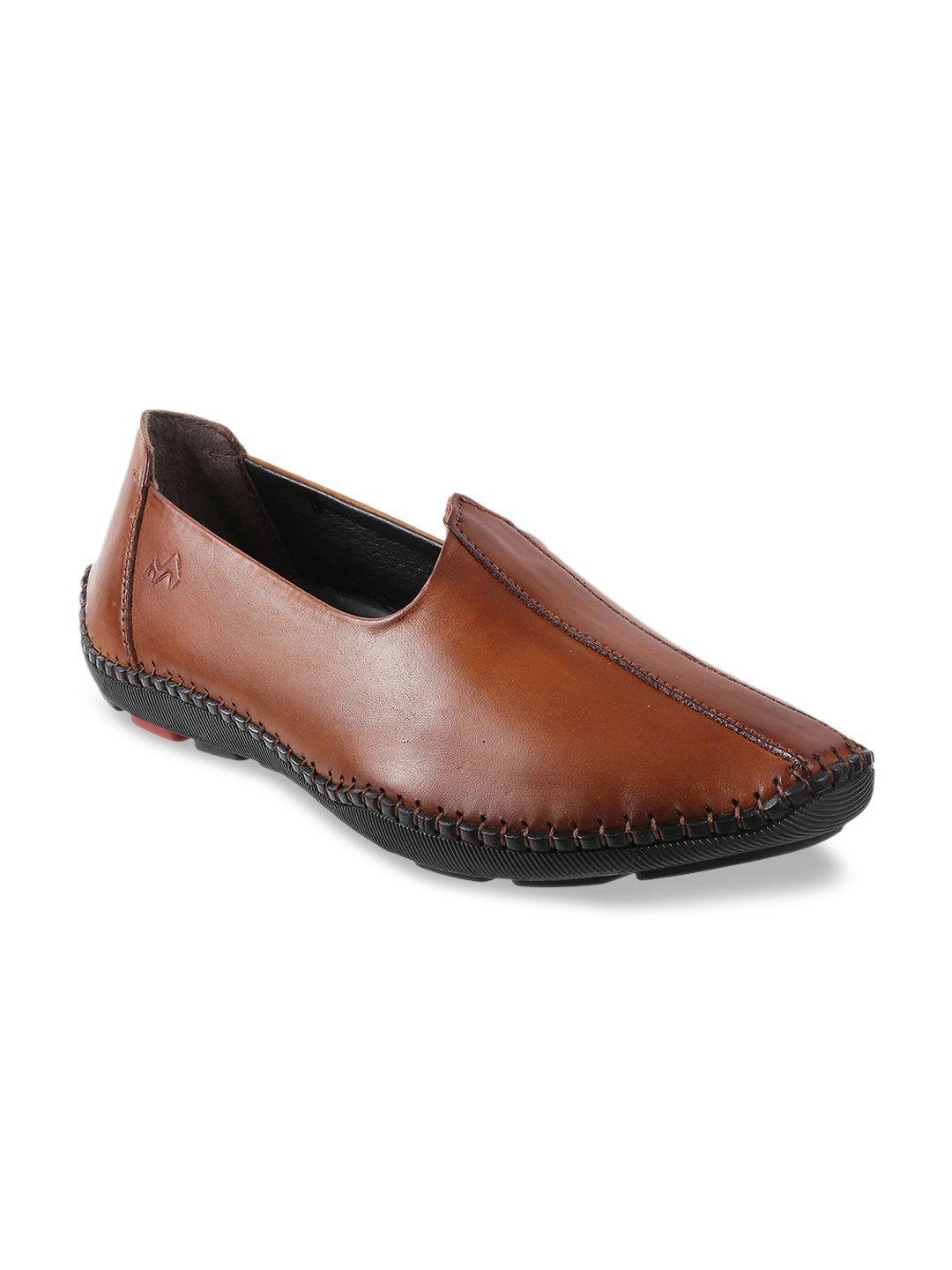 metro men brown slip-on sneakers