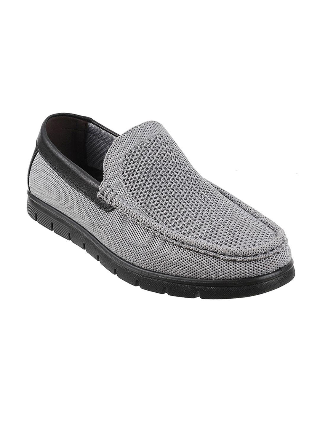 metro men grey perforated loafers
