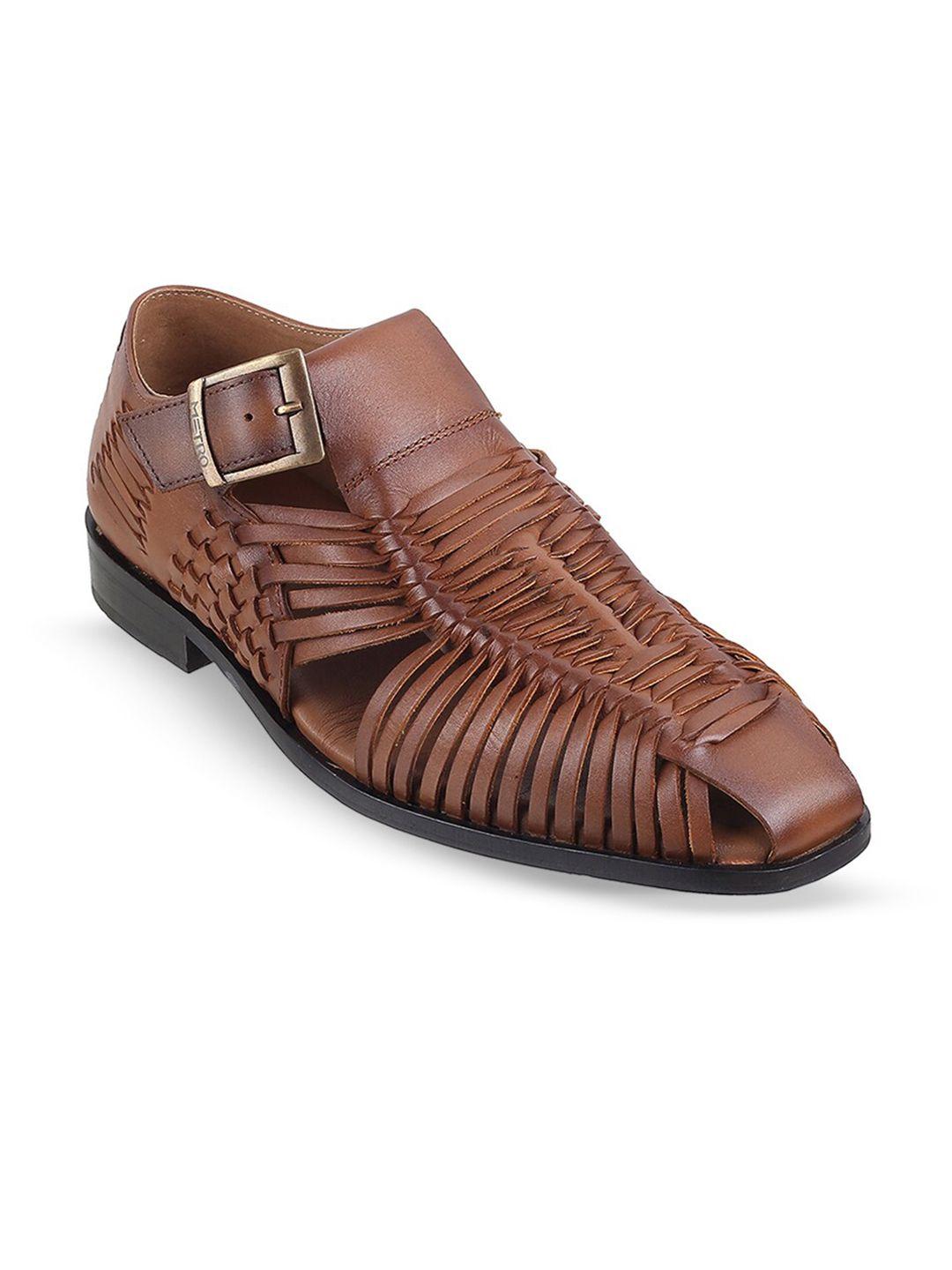 metro men leather gladiators sandals