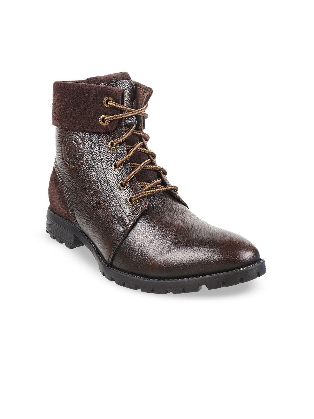 metro men leather high-top boots