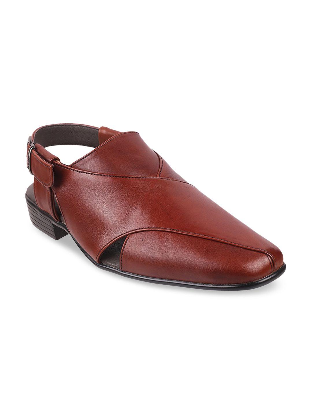 metro men maroon shoe-style sandals