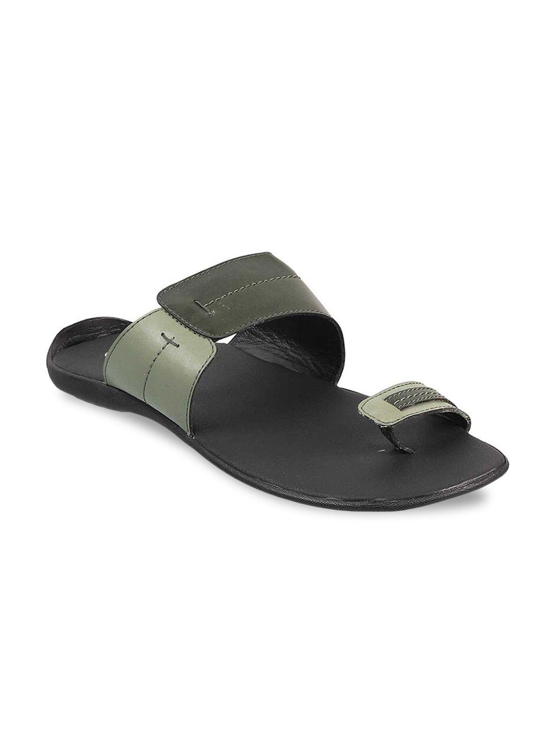 metro men olive solid one toes comfort sandals