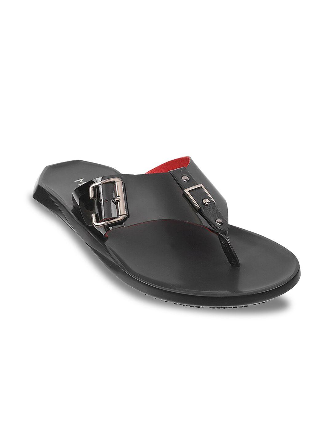 metro men open toe leather comfort sandals with buckle detail