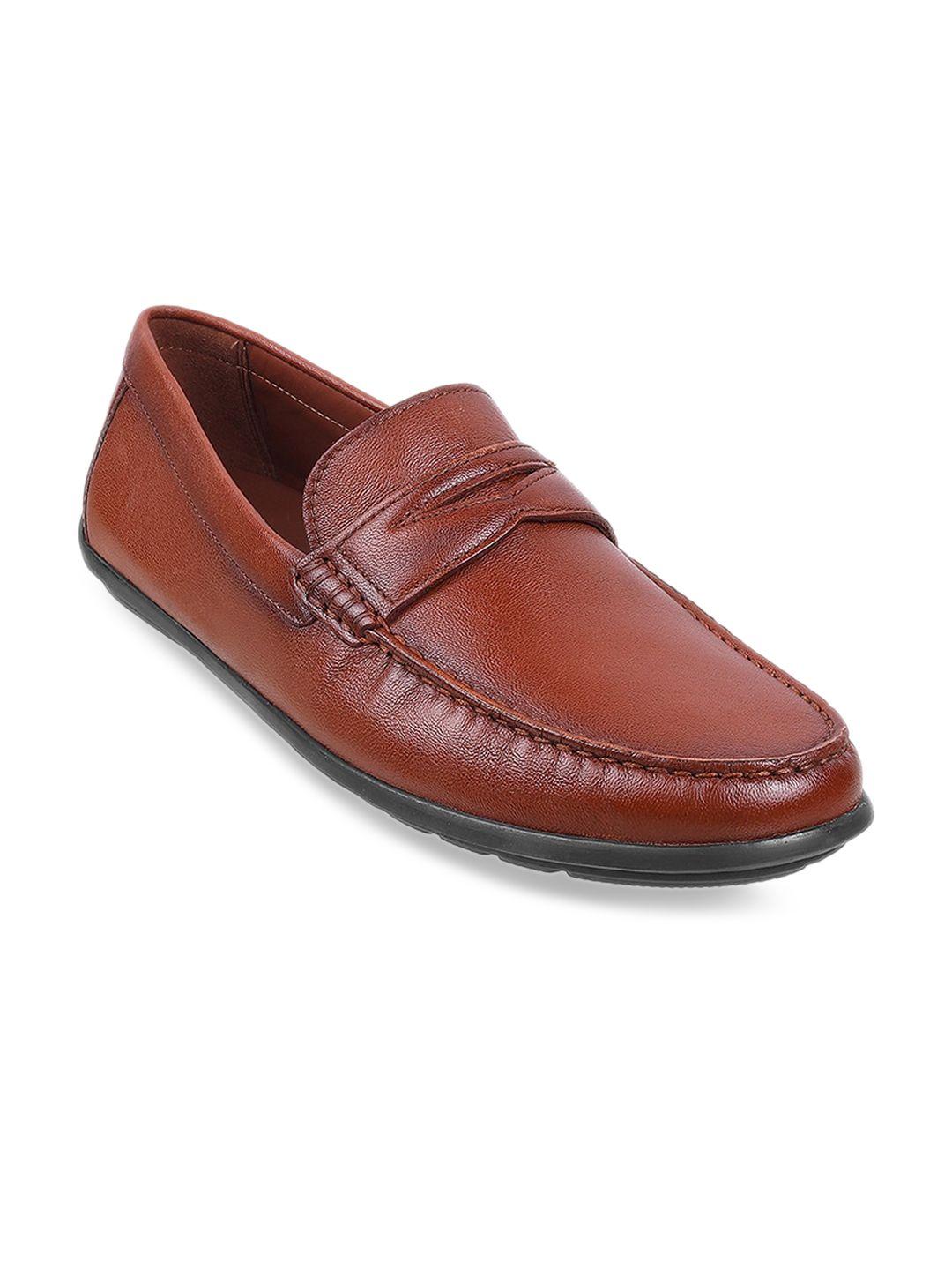 metro men textured leather loafers