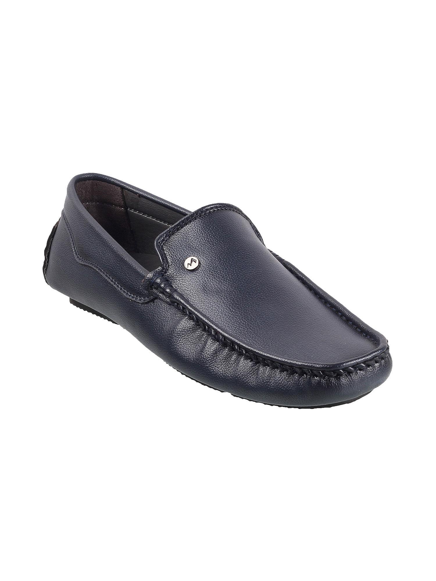 metro mens blue driving shoes mochi navy blue solid slip-on