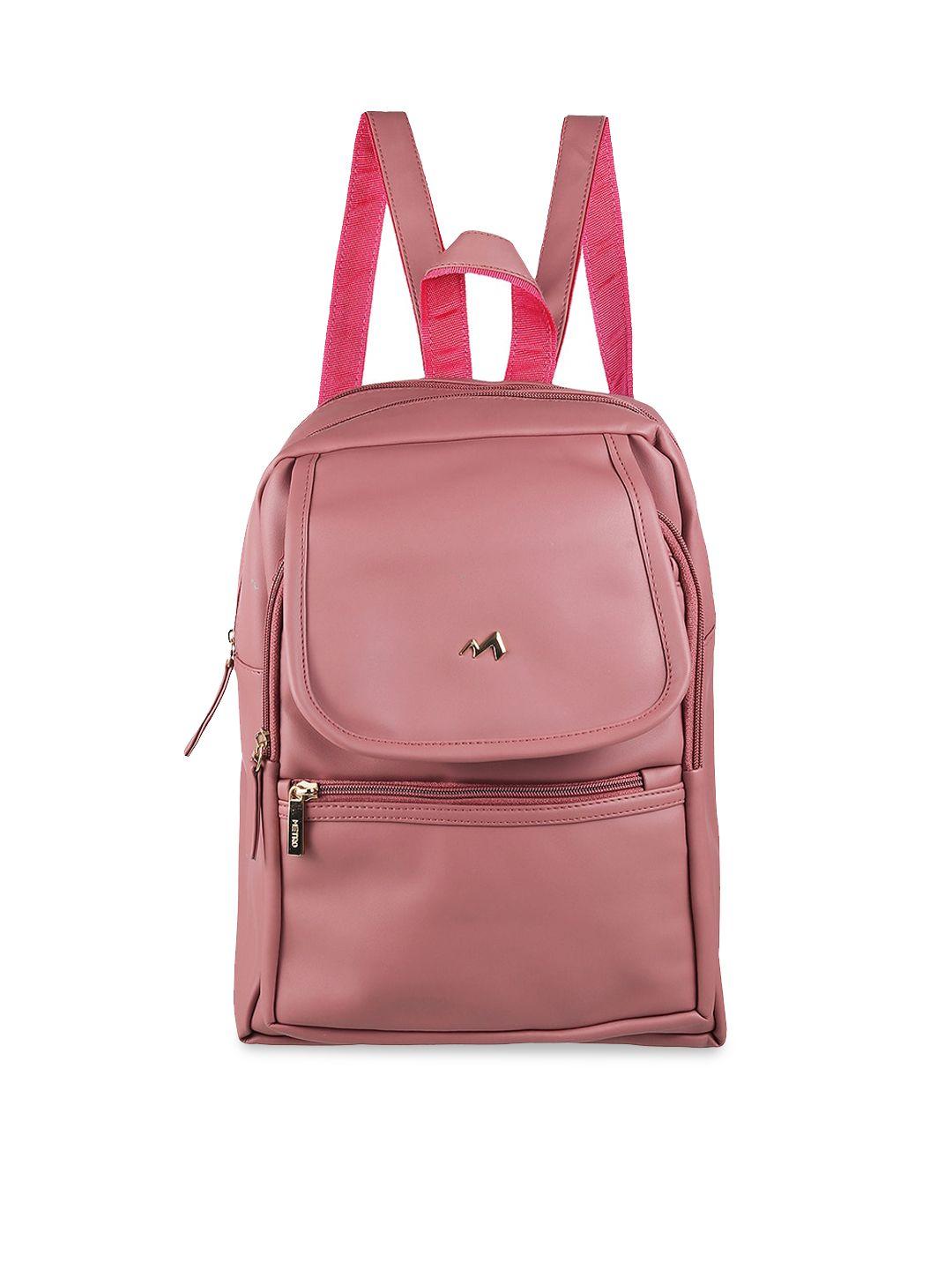 metro peach-coloured pu shopper hobo bag with applique