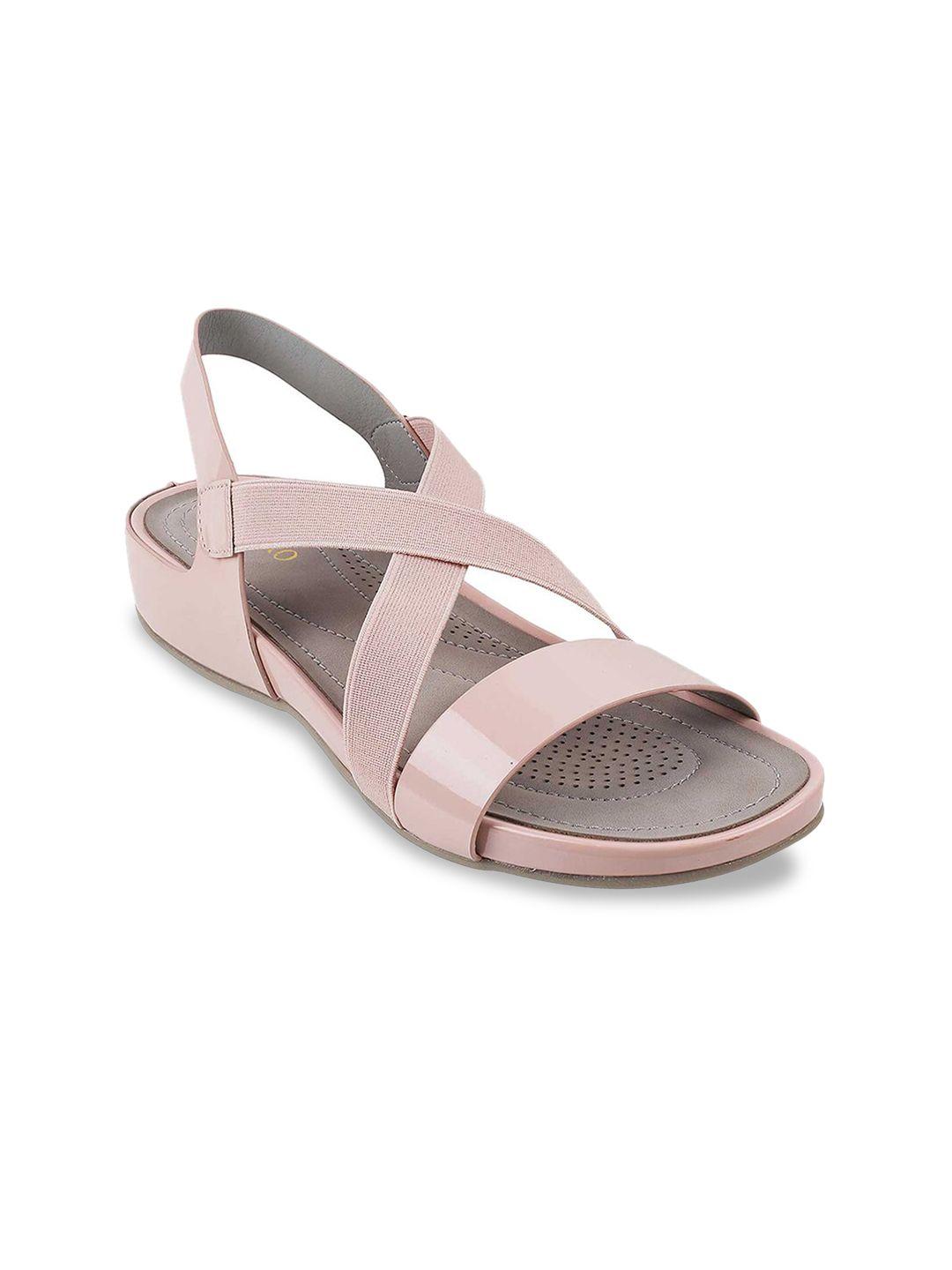 metro peach-coloured wedge sandals