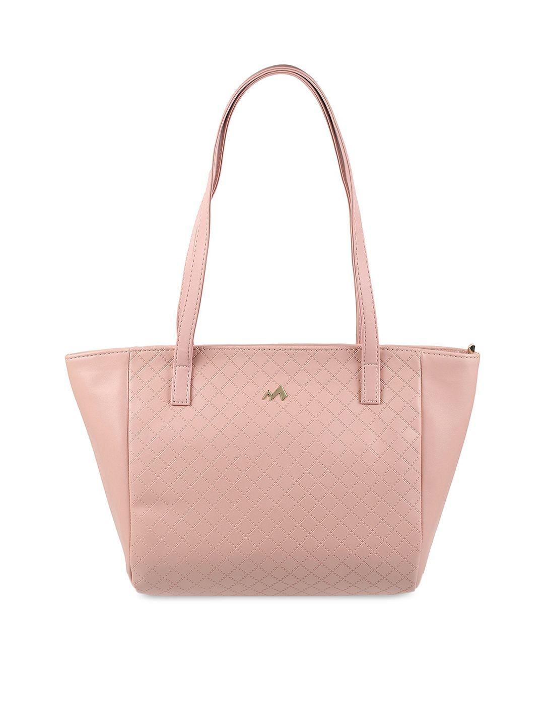 metro pink structured shoulder bag with cut work