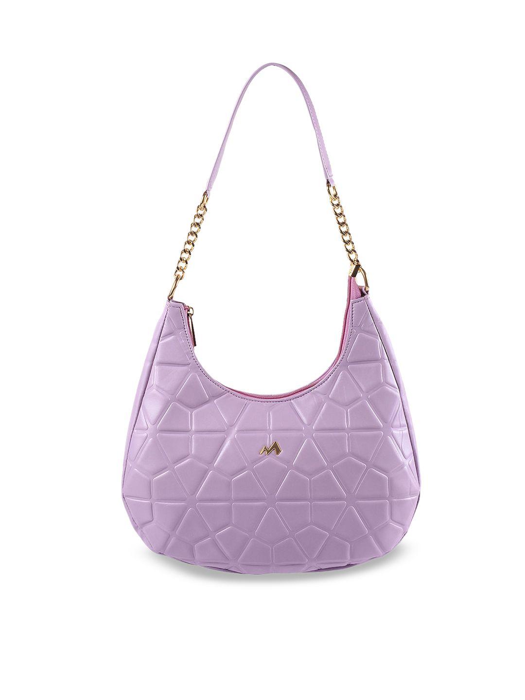 metro purple textured structured hobo bag