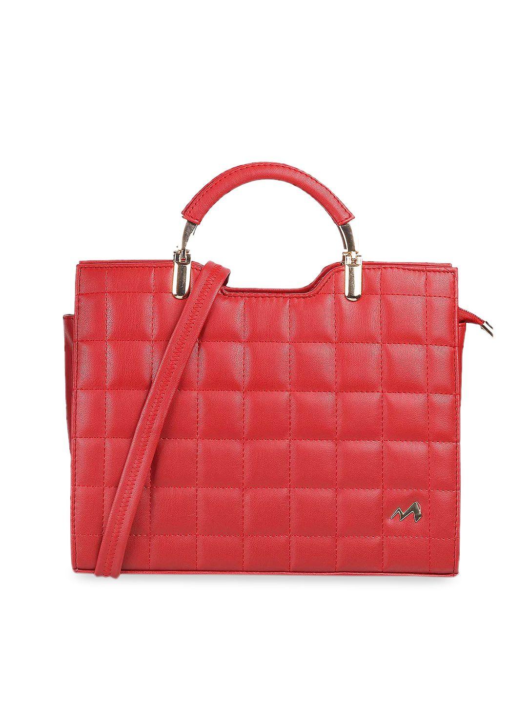 metro red quilted handheld bag