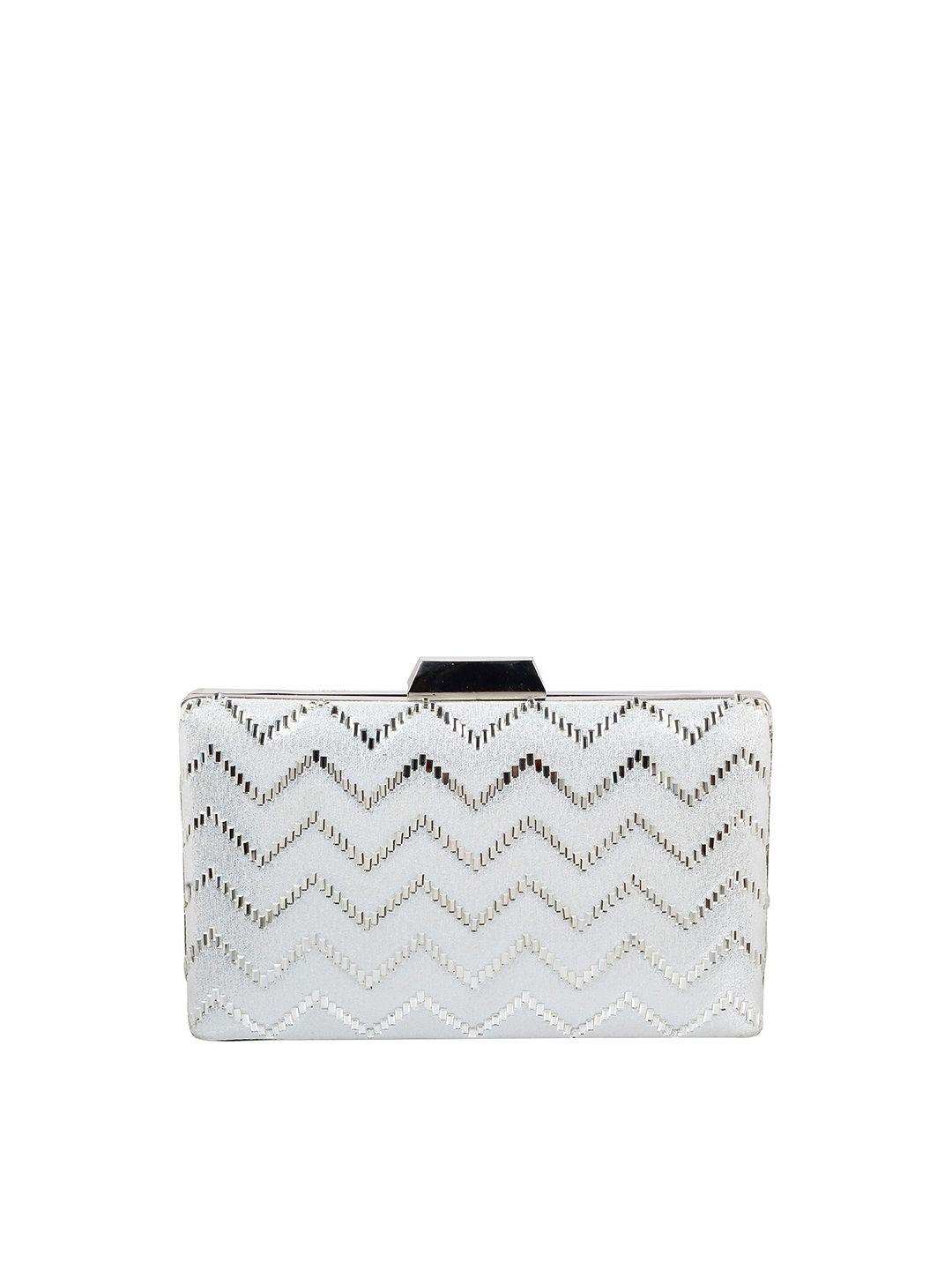 metro silver-toned embellished box clutch