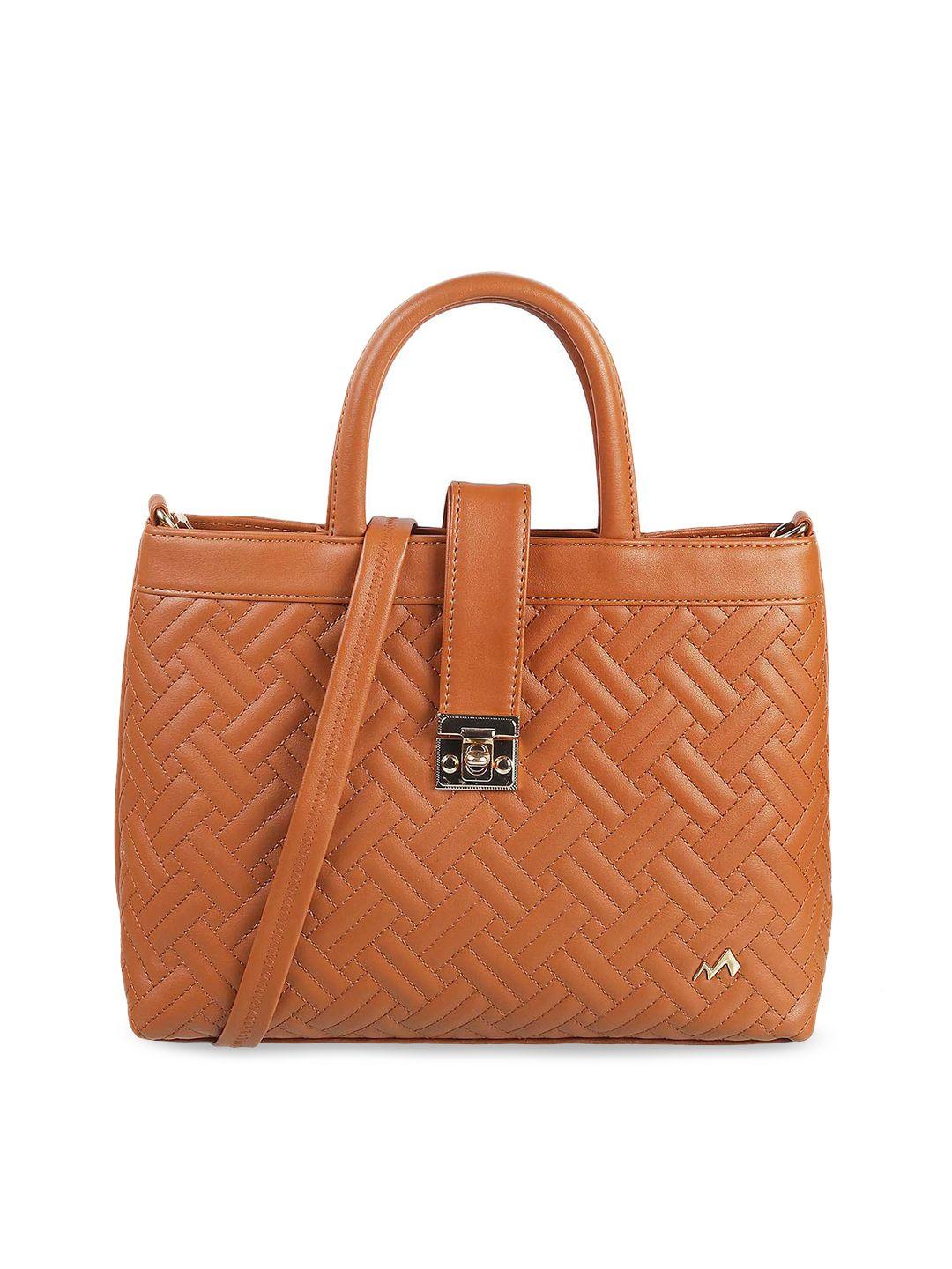 metro tan brown pu structured handheld bag