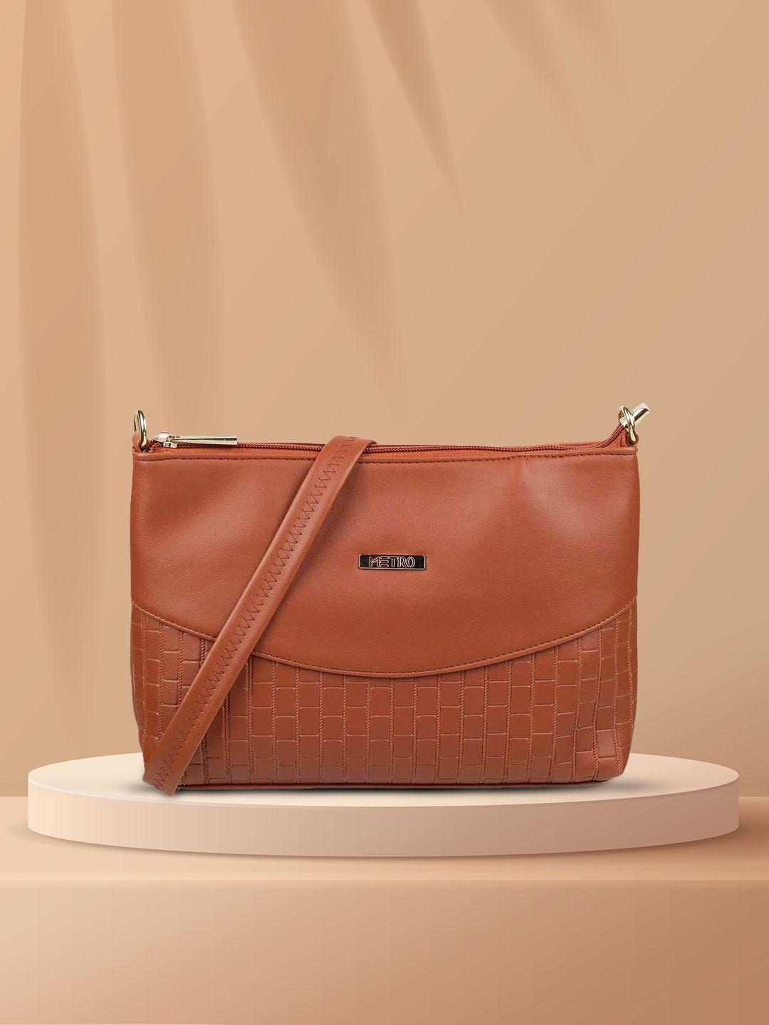 metro tan pu swagger sling bag