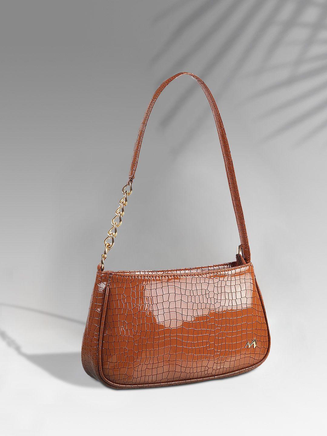 metro tan textured structured shoulder bag