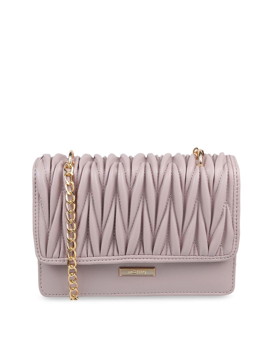 metro textured structured sling bag with quilted