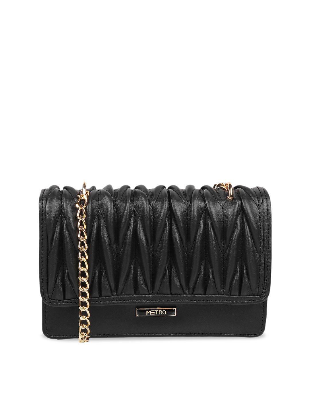 metro textured structured sling bag with quilted