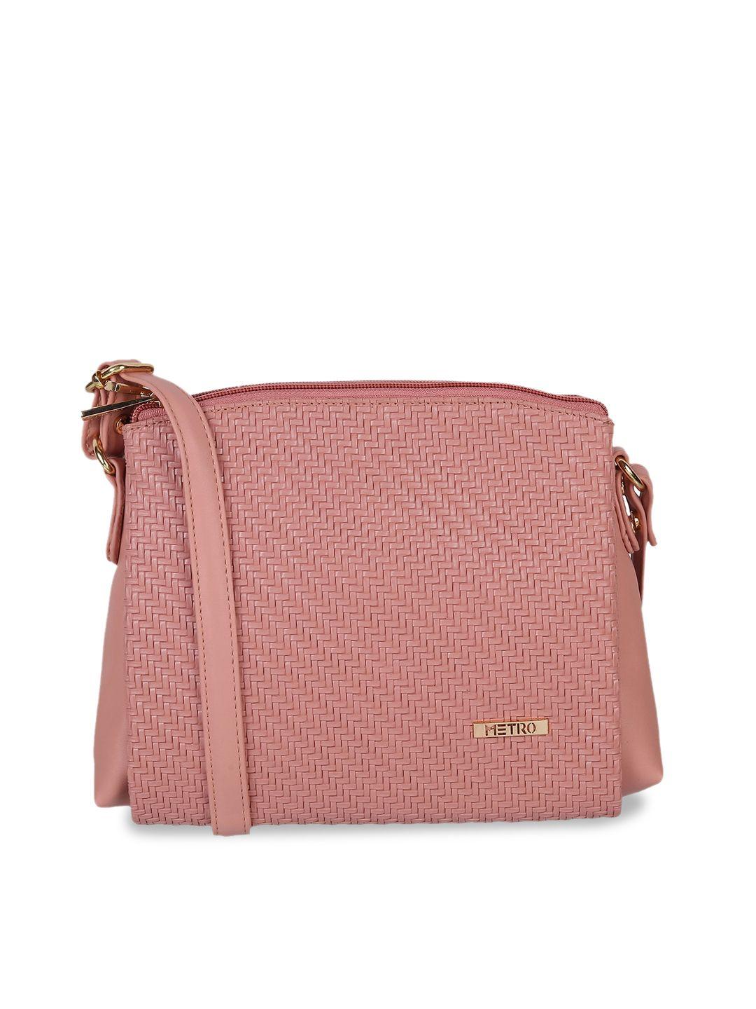 metro textured structured sling bag