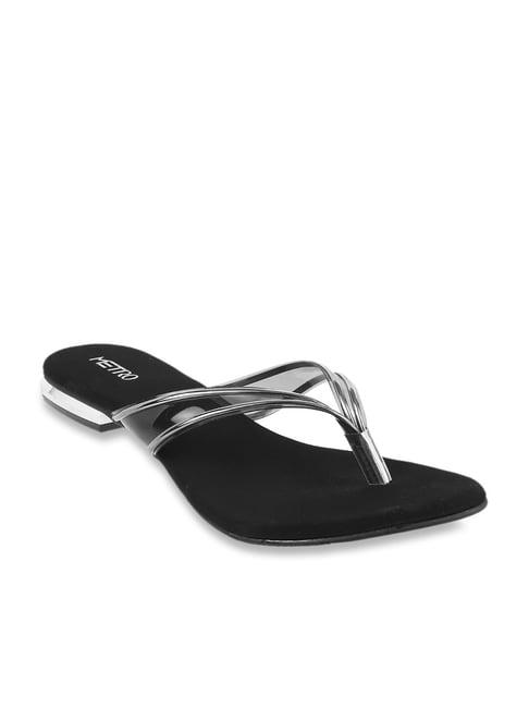metro women's black thong sandals