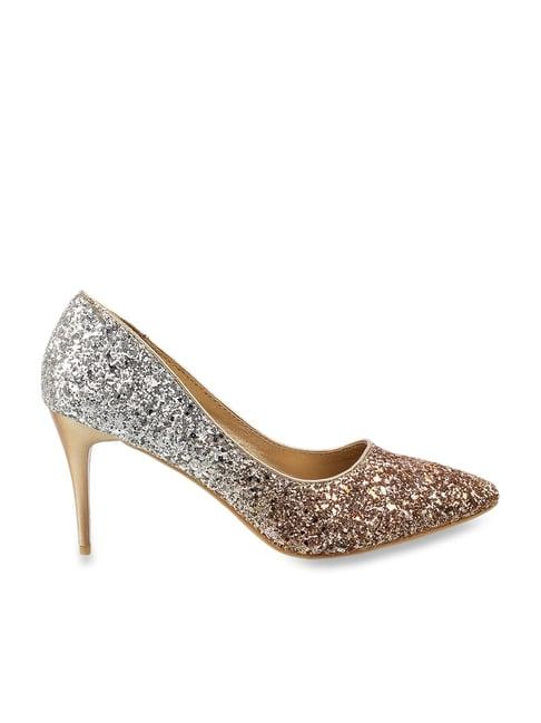 metro women's gold stiletto pumps