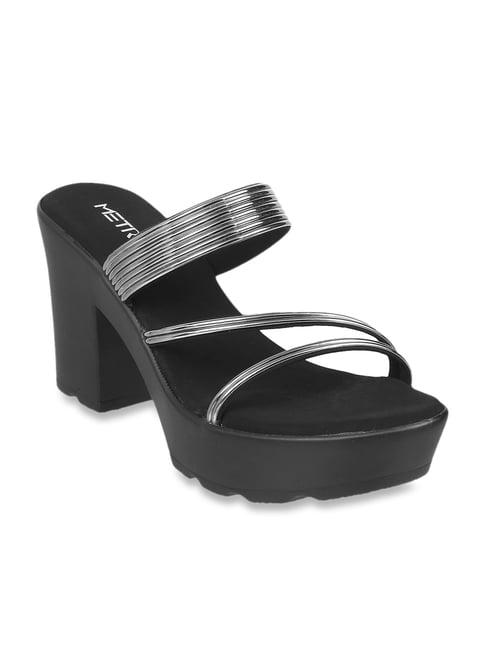 metro women's gun metal casual sandals