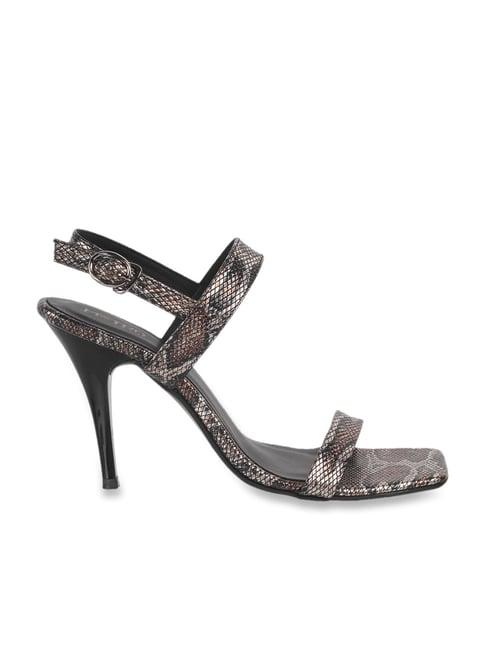 metro women's metallic back strap stilettos