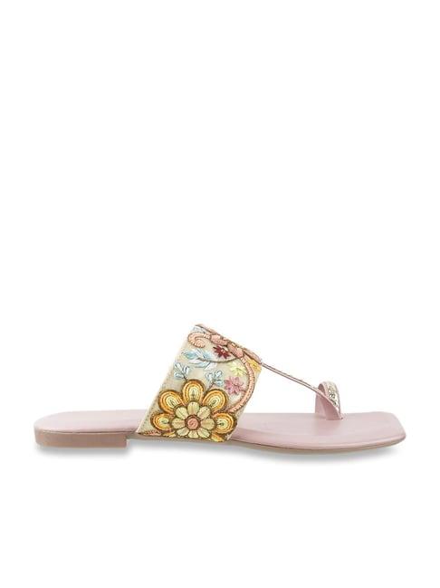 metro women's pink toe ring sandals