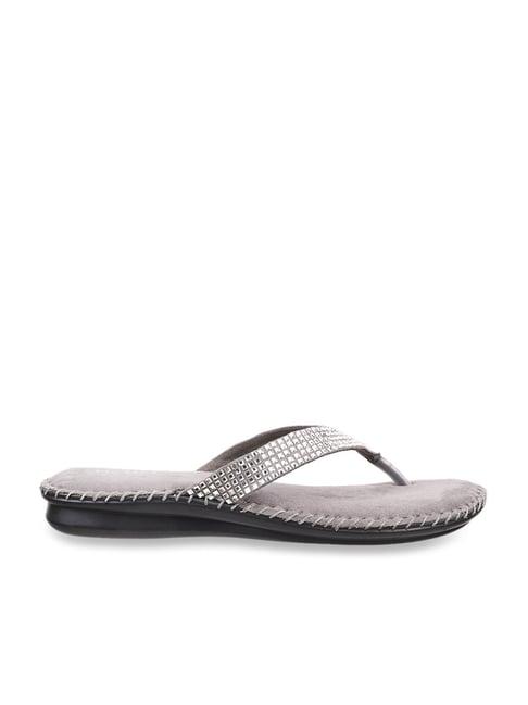 metro women's silver thong wedges