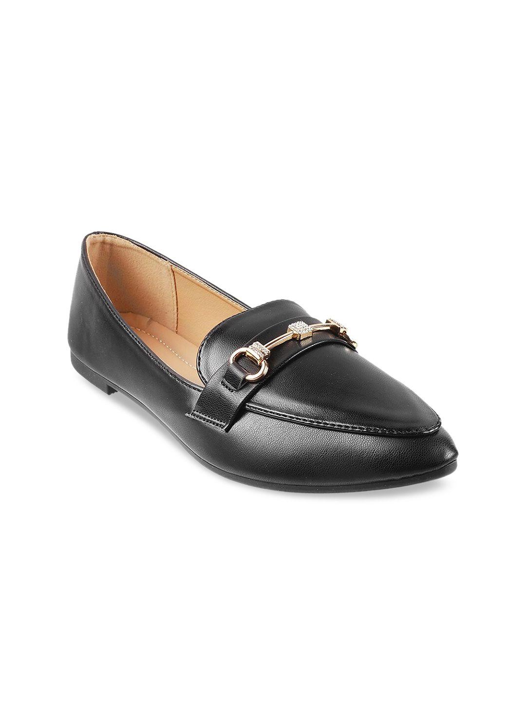 metro women black ballerina flat shoes