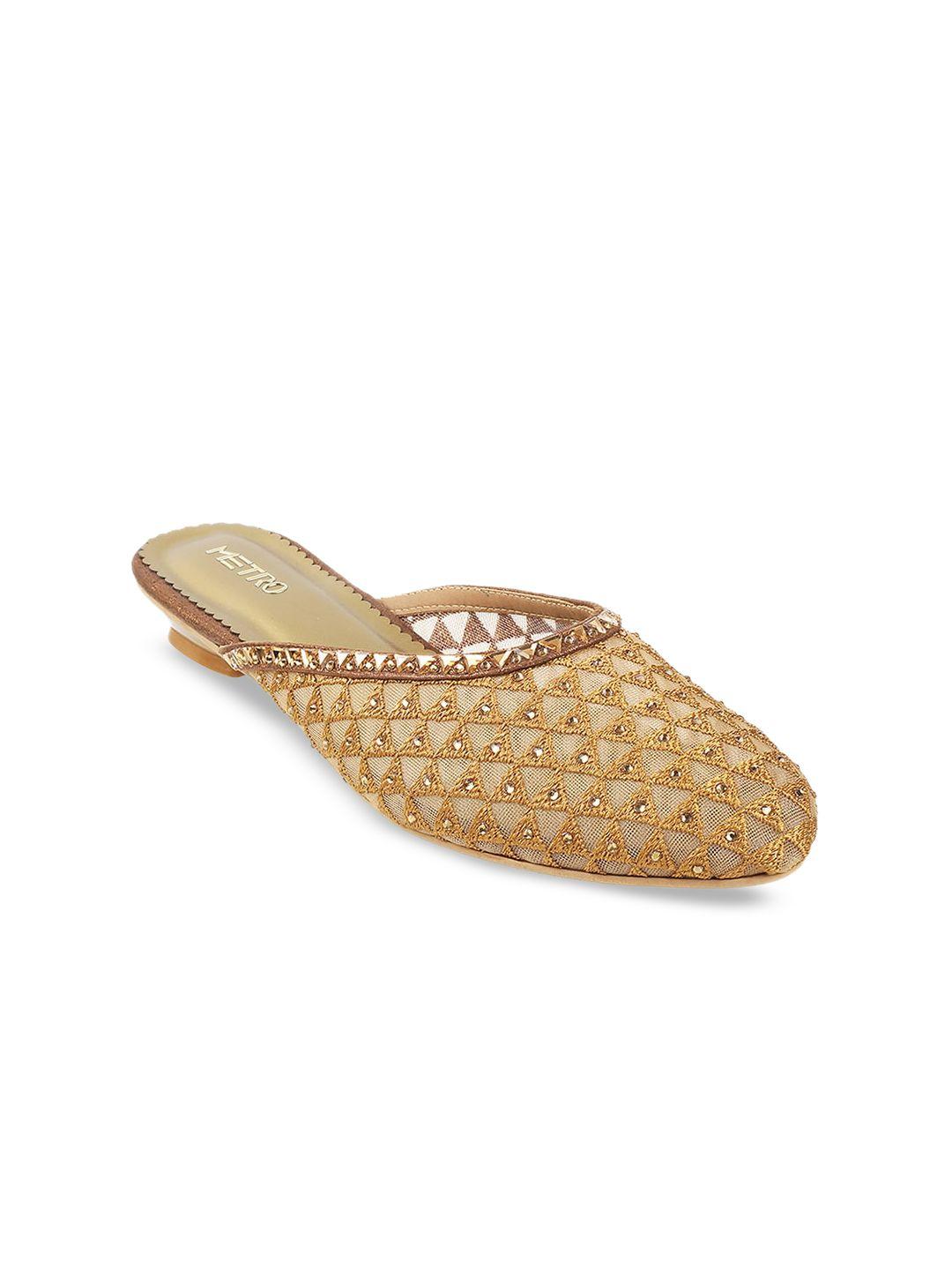 metro women embellished mules flats