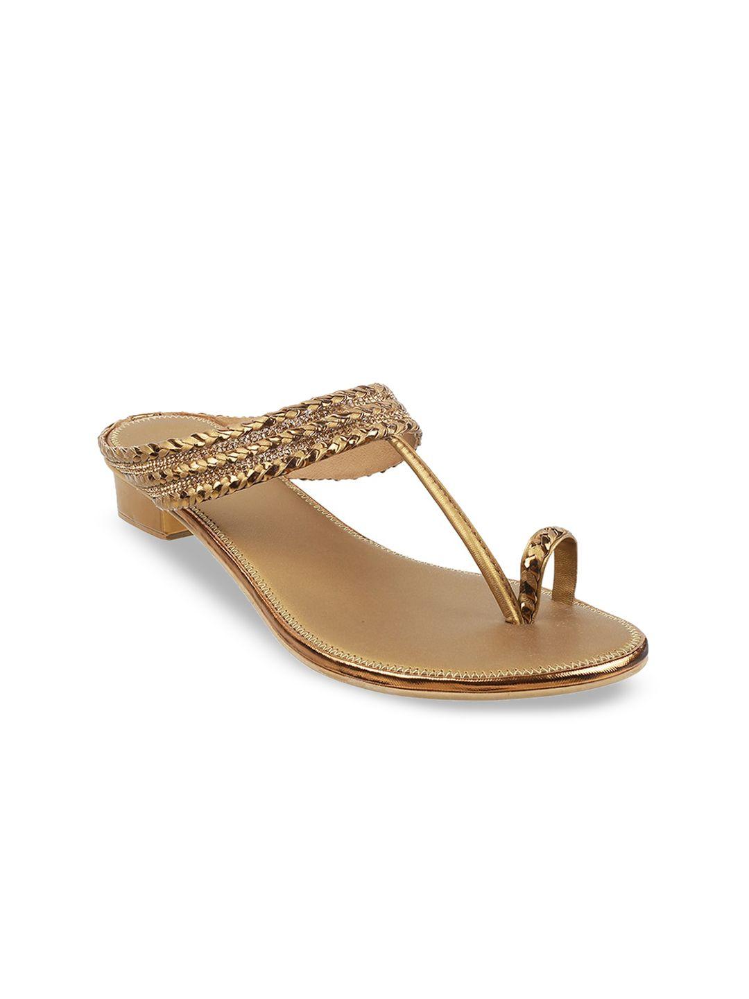 metro women gold-toned one toe flats