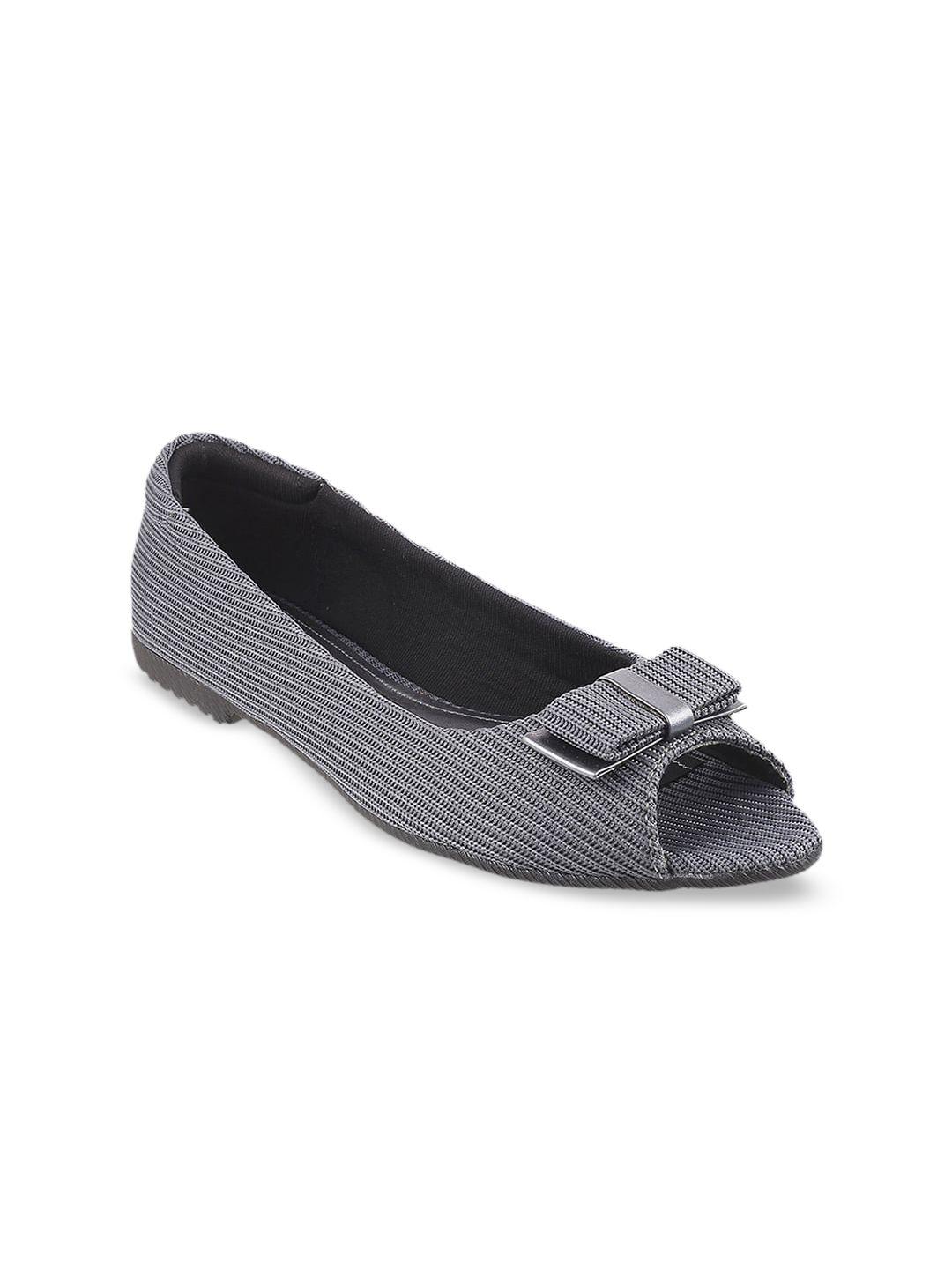 metro women grey bows flats ballerinas