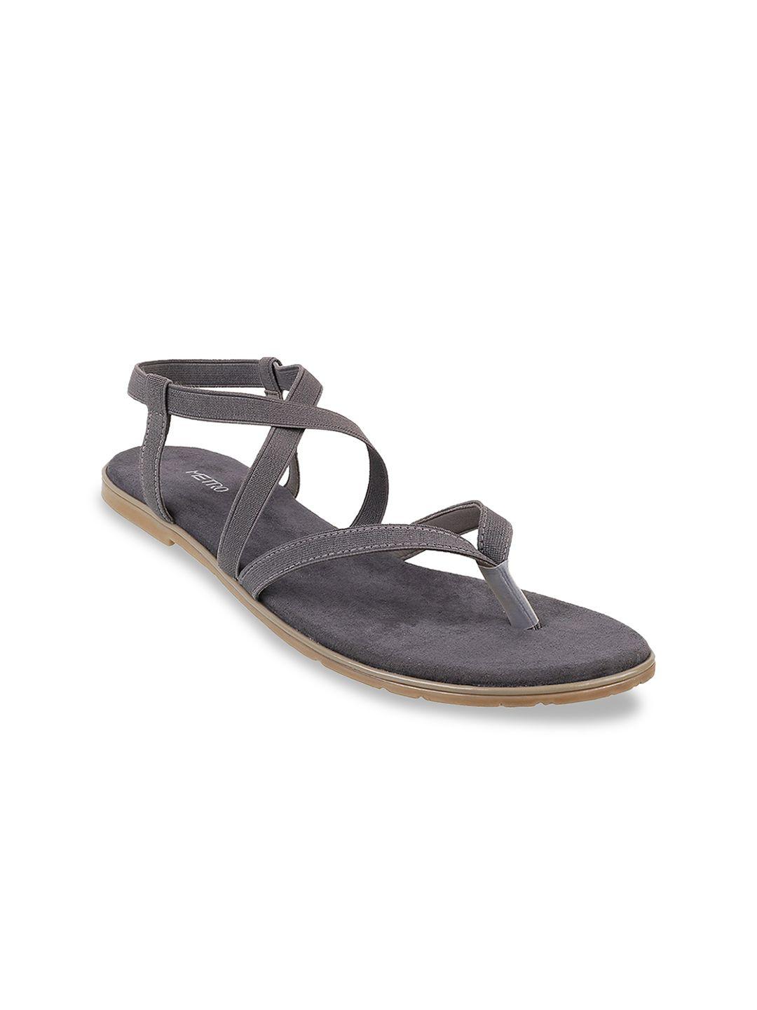 metro women grey solid open toe flats